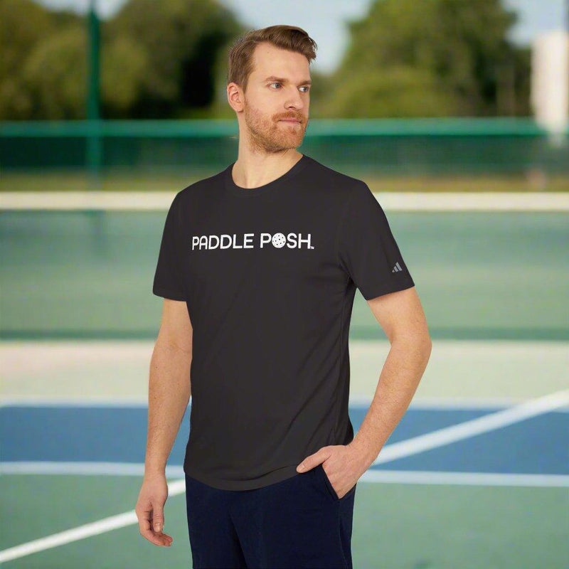 Mens-Pickleball-Graphic-Shirt-White-front-Black-moisture-wick-adidas