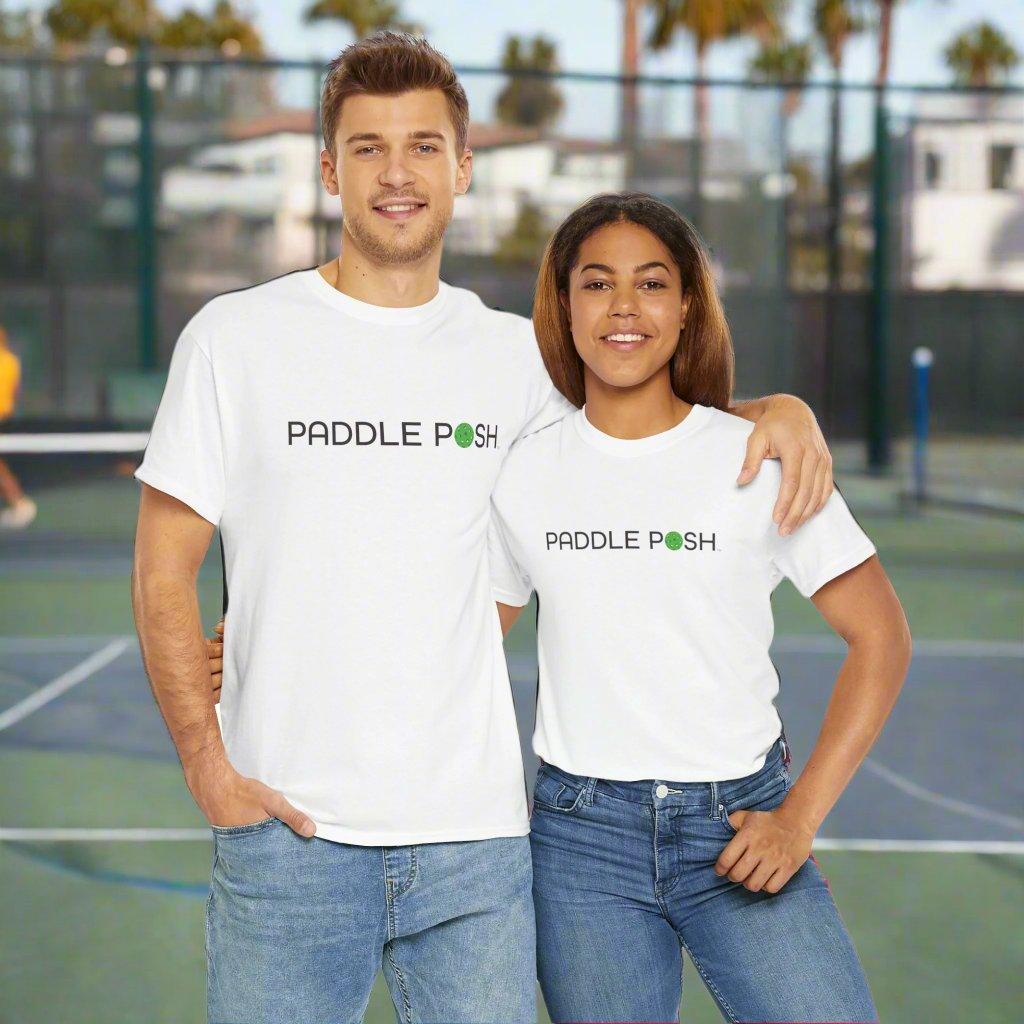 pickleball logo tee unisex white